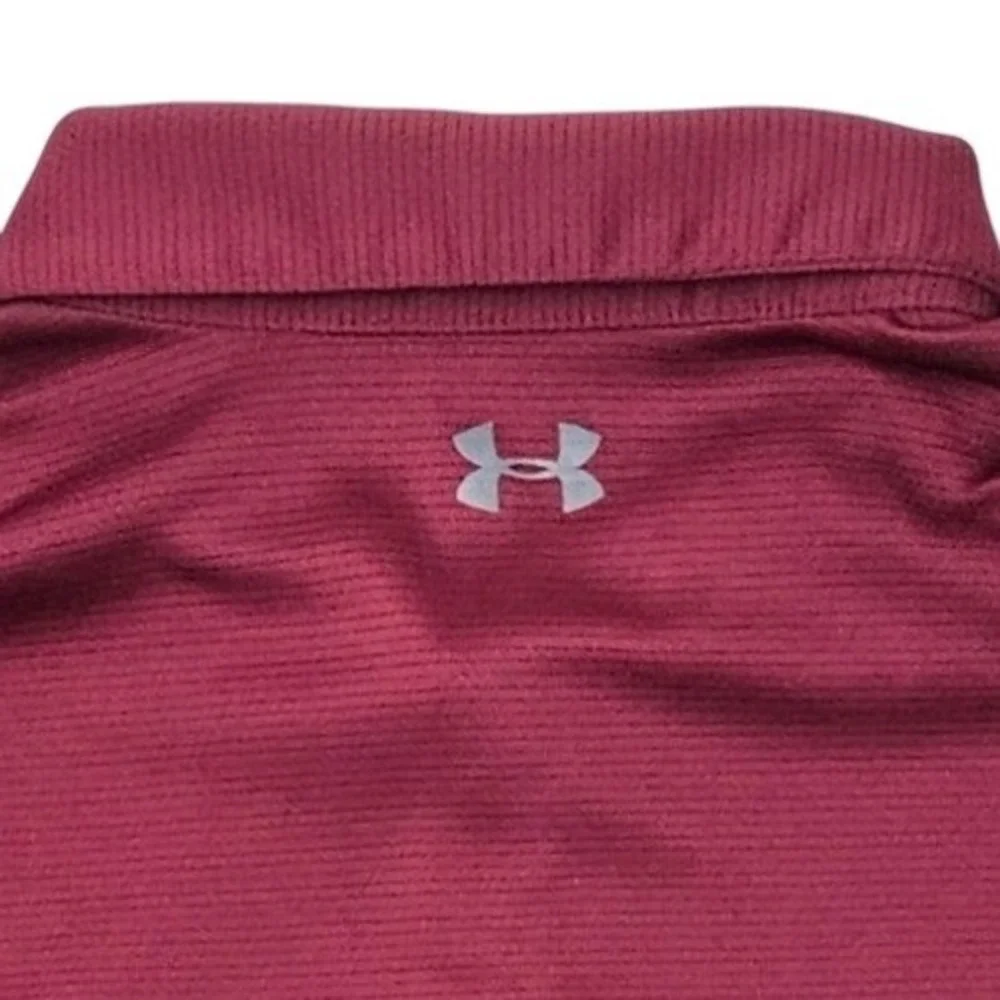 Under Armour Mens 3XL Maroon HeatGear Polo Shirt Loose Fit 1290140 Burgundy - Picture 5 of 11